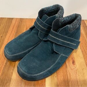 Propet Delaney Strap Ankle Boots Teal Blue Suede Leather US Women's 11 X (2E)